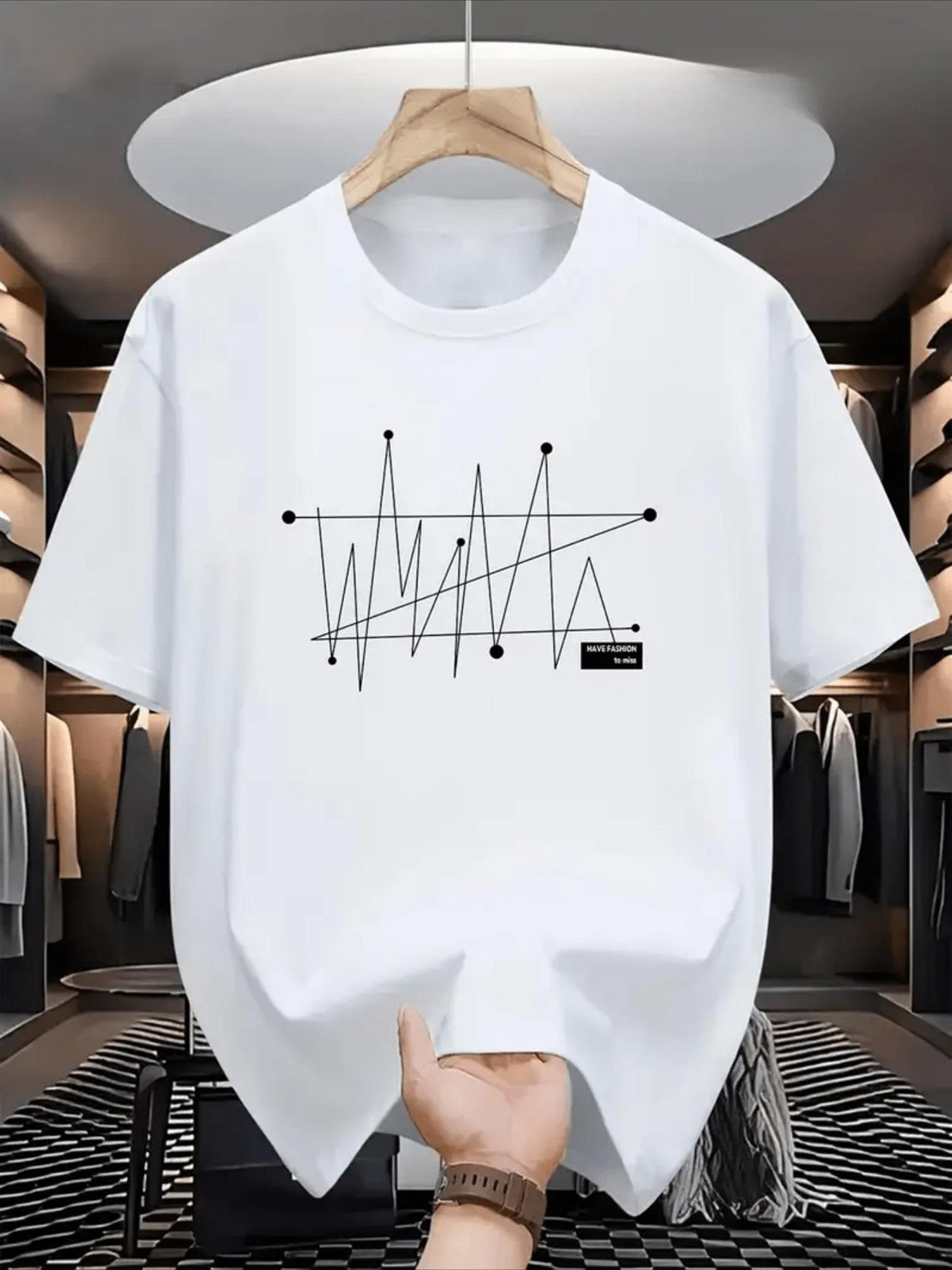 

Mens Graphic T-Shirt - White Crewneck Tee , Lightweight Breathable Fabric for Everyday & Formal Wear - Machine Washable Casual Summer Top S белый