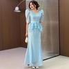 2025 Summer European & American French Floral Slimming Top & Long Skirt Set for Women