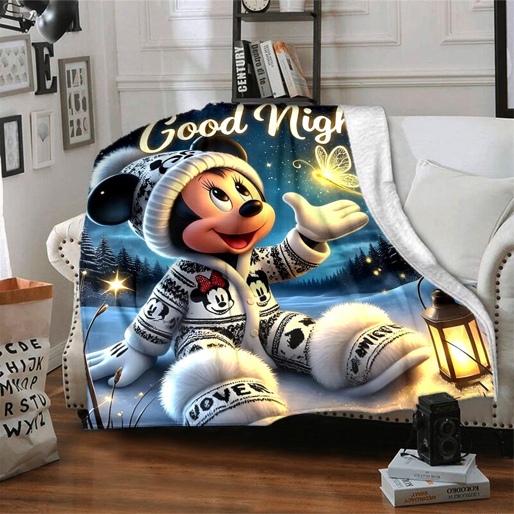 1pc M-Mouse Blanket, Gift, for Men and Women, Soft Blanket, Good for Sofa Bed Couch Travel, Lightweight Flannel Blanket