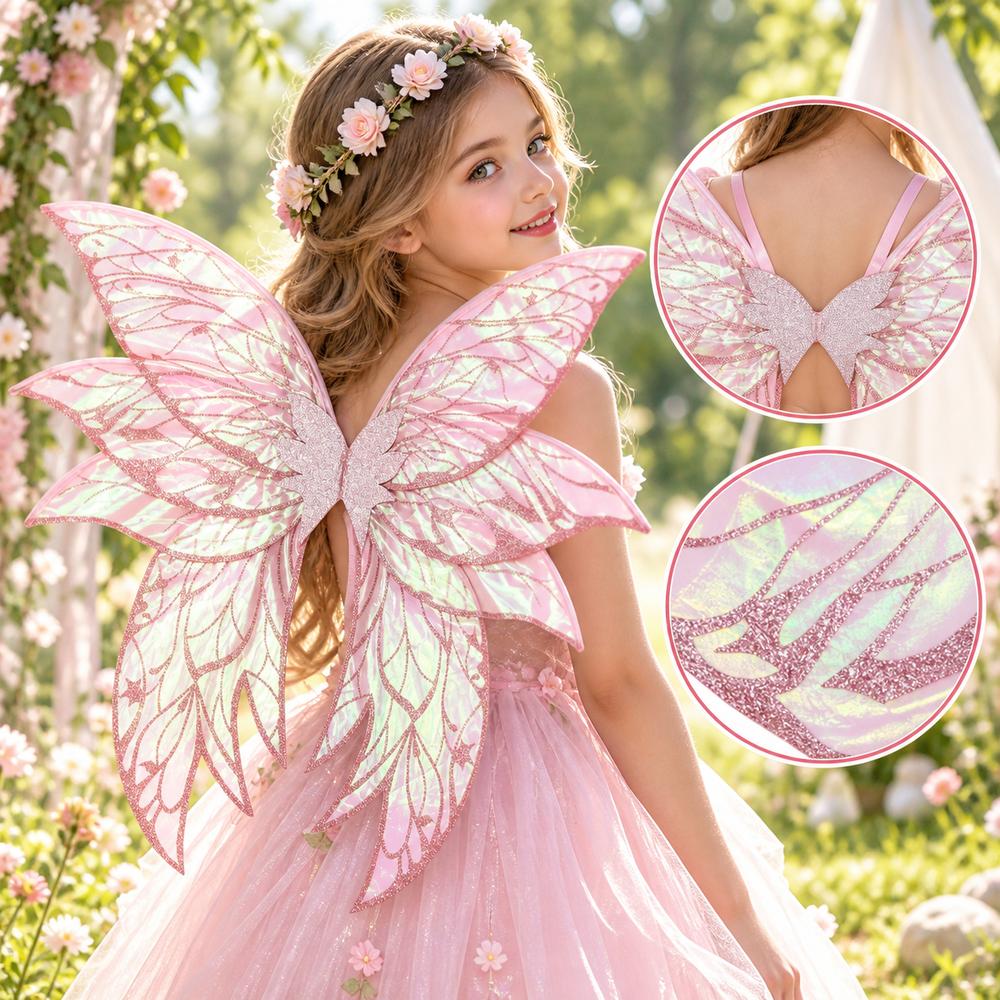 Layered Silhouette Fairy Wings Iridescent Angel Wings Dress Up Wings  for Children and Adults