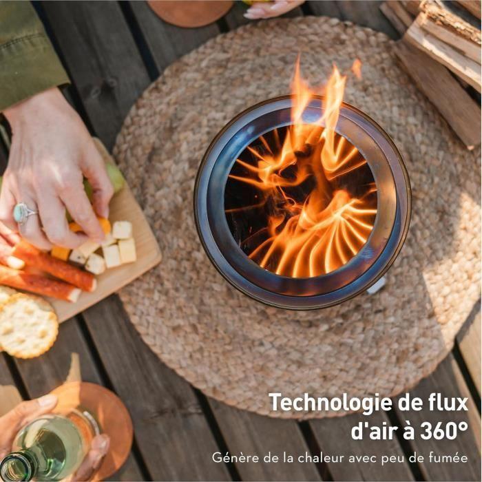 Mini Cheminée D'extérieur - Solo Stove Mesa XL - Acier Inoxydable - Faible Dégagement De Fumée - Rouge