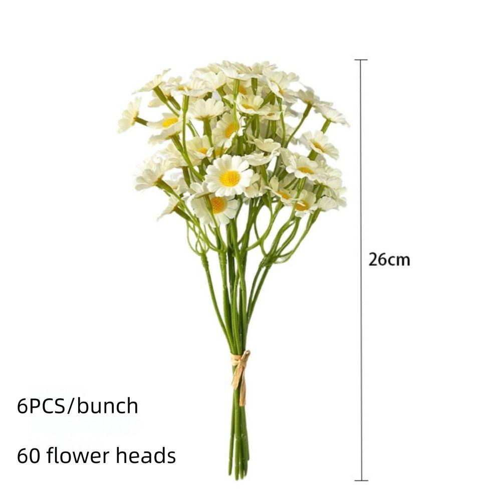 60 Heads Artificial Daisy Flowers Silk Petals Photo Props Chamomile Simulation Flower Multicolor Fake Flower Bouquet