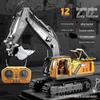Rechargeable Remote Control Alloy Excavator Backhoe Toy - Large, Multi-functional Engineering Vehicle for Boys