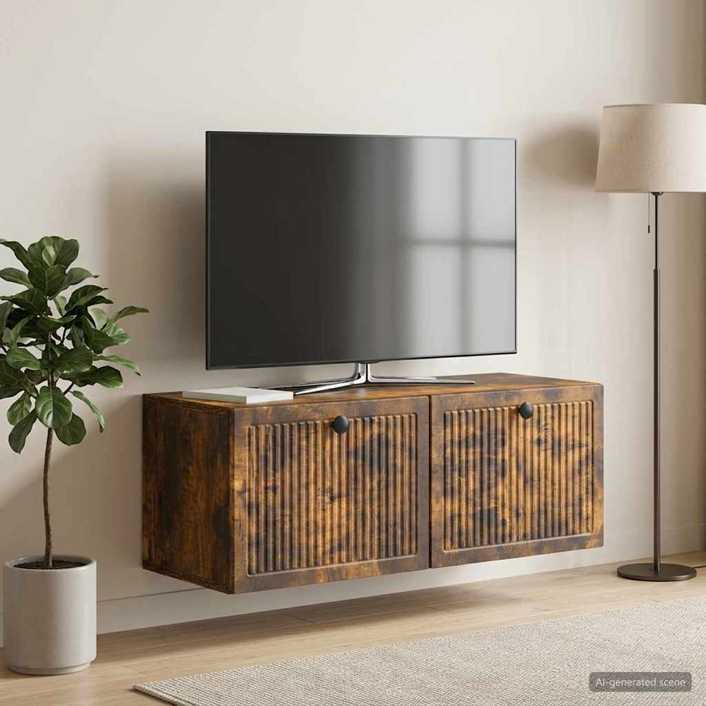 Wall Mounted TV Cabinet Smoked Oak 78.5 x 31 x 30 cm