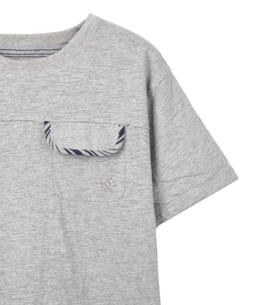Dandel Dd Reversible Stripe Pocket Tee (Grey)