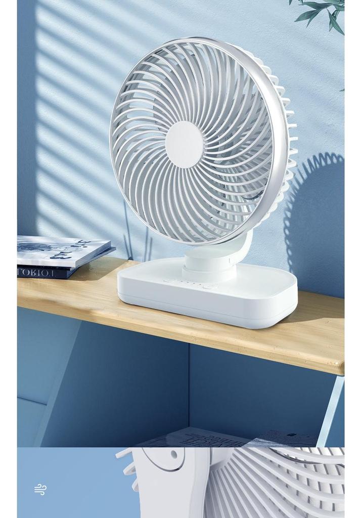 USB Rechargeable Desktop Oscillating Mini Fan for Dorm or Office