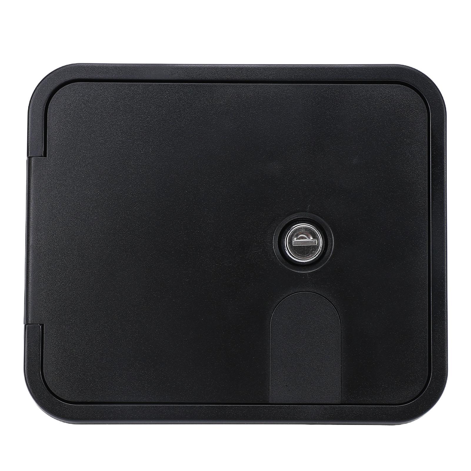 

145x116mm RV Power Cord Hatch with Stainless Steel Lock and Key 180 Degree Opening Electrical Access Door for Motorhome