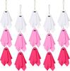 15-piece pink Halloween Ghost Fabric Decoration Pastel Hanging 10.16 cm Silk Screen Printed for Home Garden Holiday Parties