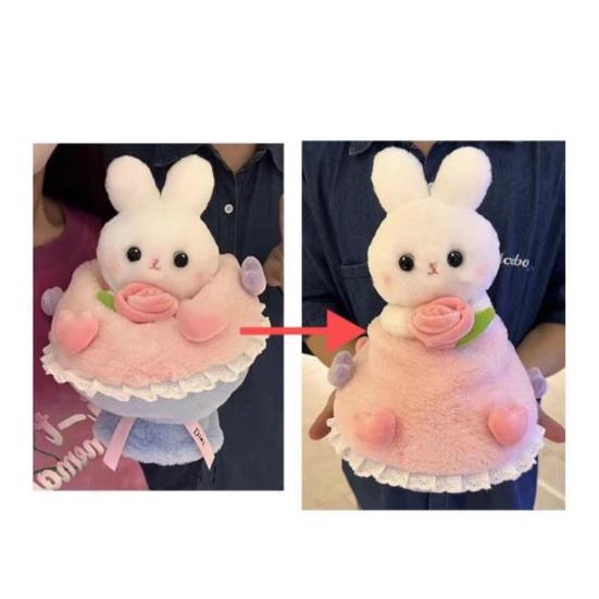 Cartoon Rabbit Plush Toy Lovely Stuffed Bouquet Bunny Doll Plushies Soft Stuffed Animal Romantic Valentine's Day Plush Cartoon Doll Toy Birthday