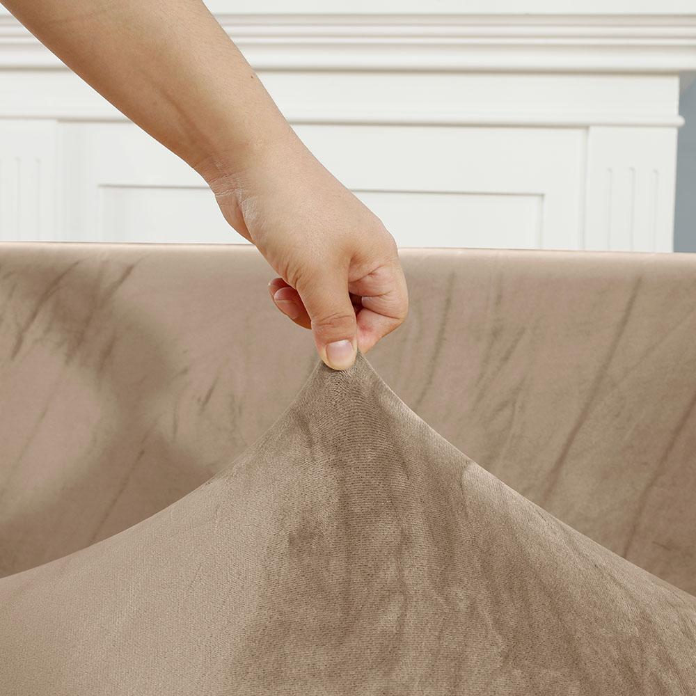 Velvet Plush L Shaped Sofa Cushion Cover For Living Room Elastic Furniture Couch Slipcover Chaise Longue Sofa Seat Cover Stretch