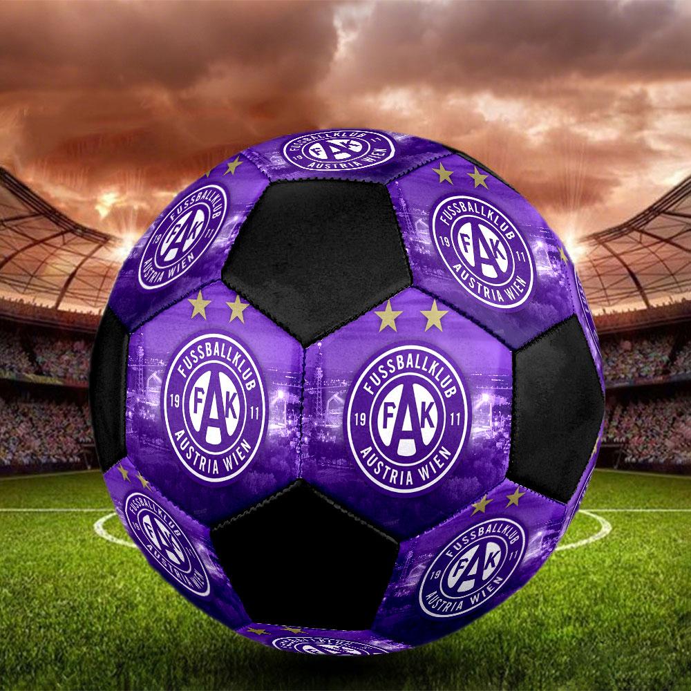 Austria Vienna FC Size 5 Soccer Ball, Machine-Stitched PVC, Durable & High Bounce, All Ages Fit, Fan Merchandise, Matches & Outdoor Use.