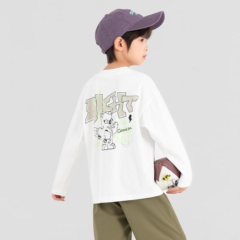 Duoduoja Boys  2025 Fall Cartoon Letter Print Long Sleeve Cotton T-Shirt 120