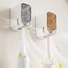 Dustproof Wall Mounted Toothbrush Holder With Cover Self Adhesive Toothbrush Storage Organizer For Shower Bathroom
