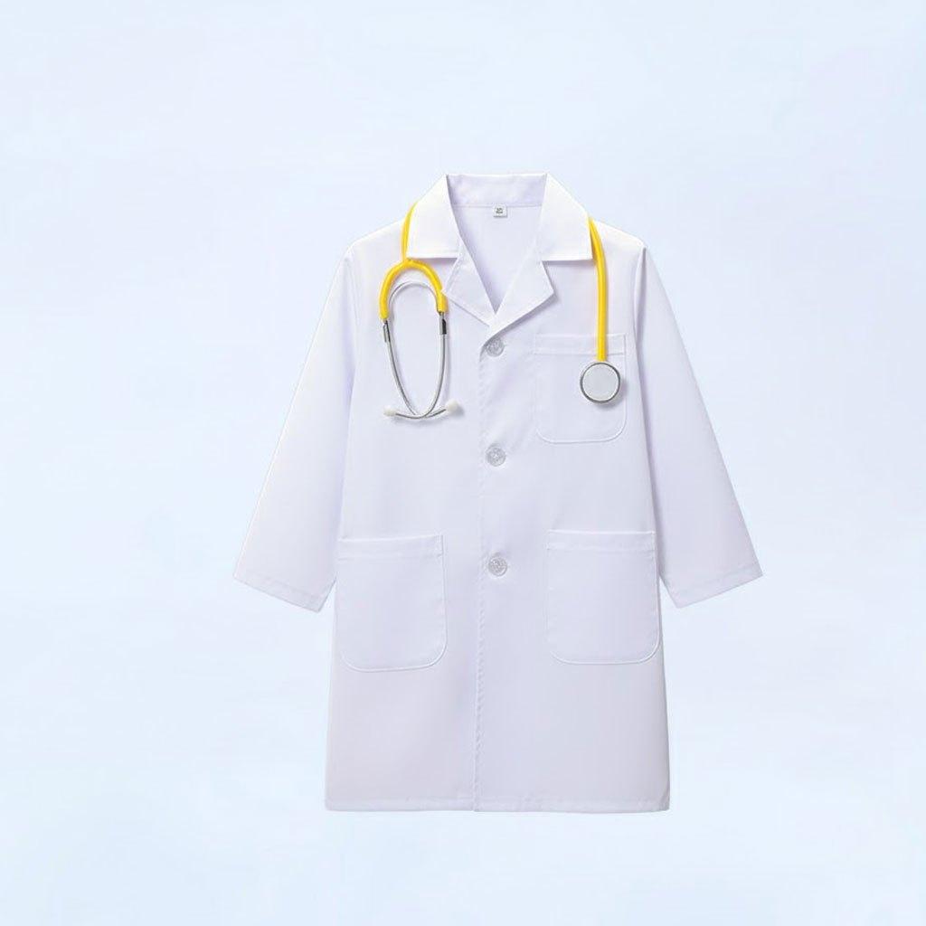 Kids Lab Coat White Doctor Costume Children Science Experiment Outfit Kindergarten Primary School Role Play Uniform