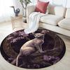 Sphynx Cat and Flowers pattern round rug,Carpet Rug for Living Room Bedroom Sofa Playroom Decor,Non-slip Floor Mat,Holiday Gifts and Birthday Gifts