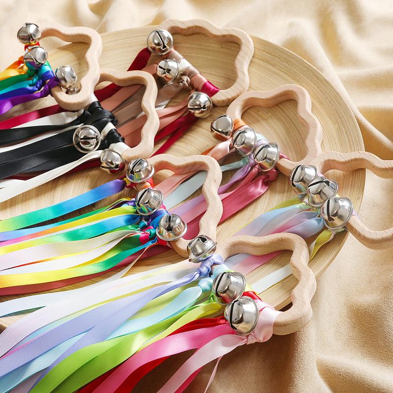 Sensory Toy Non-Toxic Baby Ribbon Ring Newborns Develop Color Recognition Sensory Toy