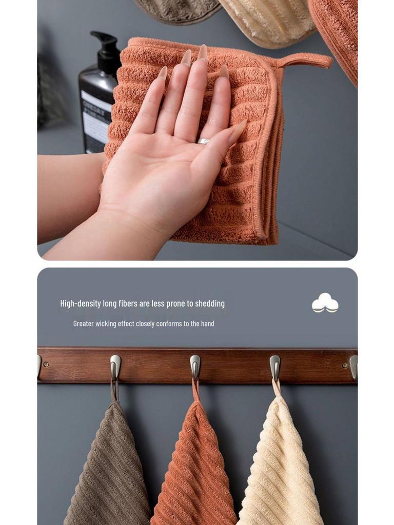 Soft Absorbent Hand Towel - Cute, Hangable Square Towel for Men, Women, and Children; Ideal for Kitchen & Bathroom