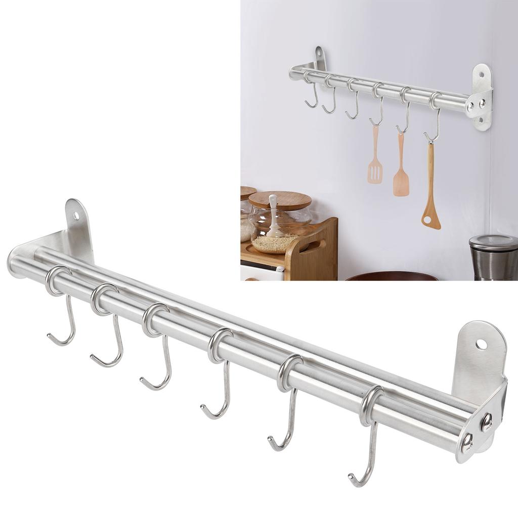 Wall Mounted Storage Shelves Pot Lid Rack Utensil Hanger Hook Kitchen Gadgets AccessoriesDual Rods