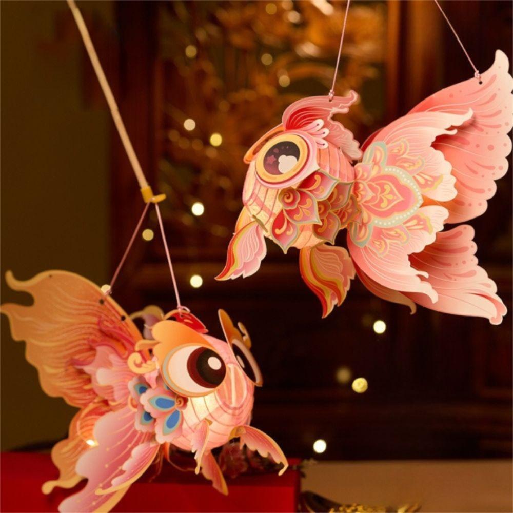 Paper Middle Autumn Festival Lantern Fish Mid Autumn Lotus Lantern  Women