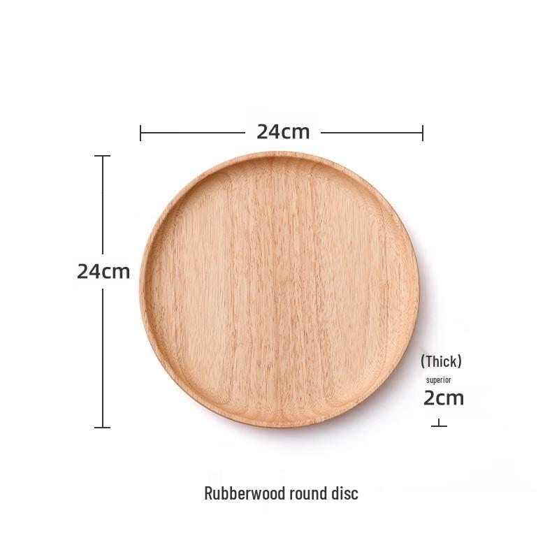 

ZISIZ Wooden Round Serving Tray & Plate Set