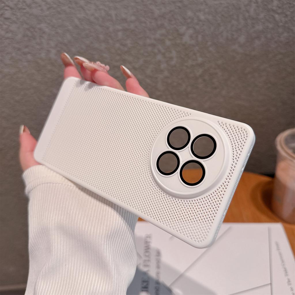 Ademende Honingraat Mesh Warmteafvoer Case Voor Oneplus 13 13R 12R Ace 5 3 Glas Lens Bescherming Harde Achterkant Schokbestendige Cover