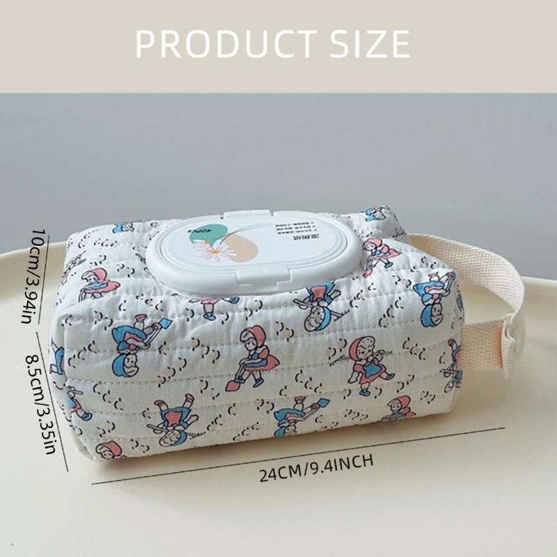 Wipes Case Quilted Baby Wipes Dispenser Dustproof Wipe Holder Printed Pattern Wipes Box Baby Wipe Case Keep Wipe Wet