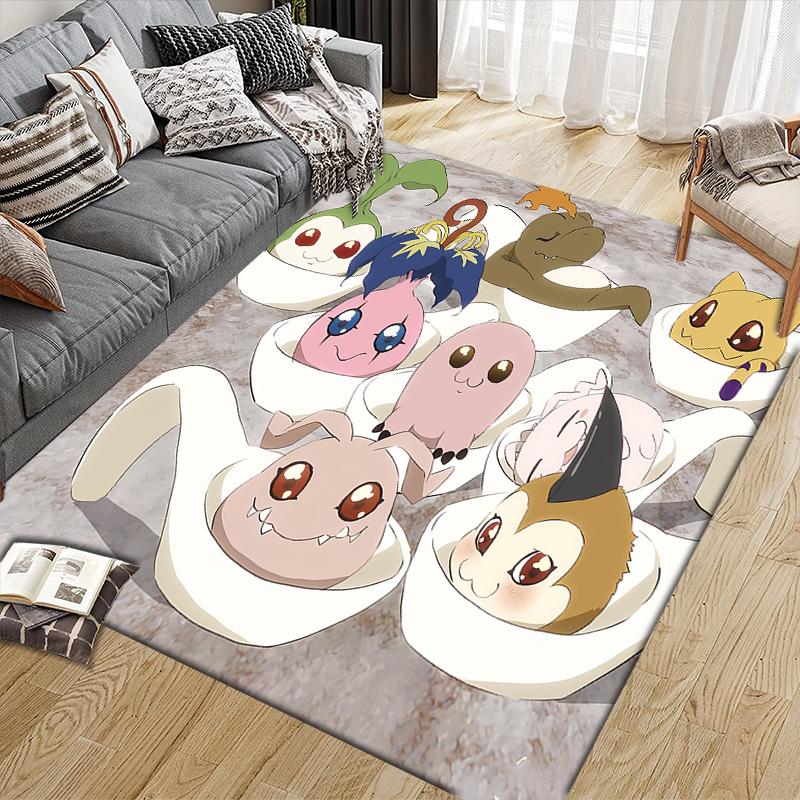 Cute Digimon Area Rug, Digimon Fan Soft Carpet, Great Gift.chl