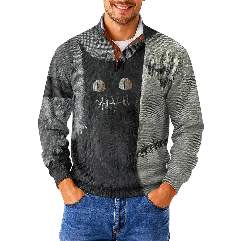Men's Standing Collar Sweatshirt Is Outdoor Casual Sweaters Tops