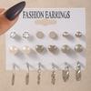 Hot Sale Vintage Gold Geometric Women's Earrings Set Pearl Earrings Earrings Set