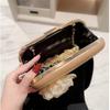 Stylish Flower Handbag for Women Shoulder Bag Evening Clutch Perfect for Parties and Weddings  Gold