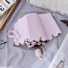 Embroidered Lace Three-Folding Automatic Umbrella Vinyl UV Protection Sunny and Rainy Dual Use Parasol Sun Shade Umbrella