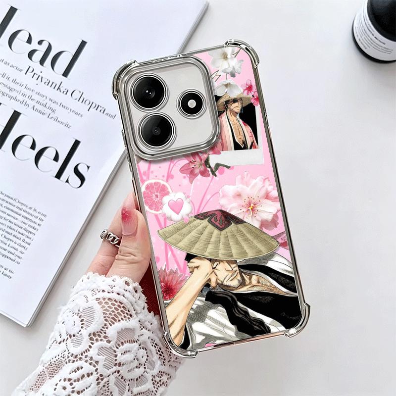 Bleach Kyoraku Shunsui Plating Phone Case For Xiaomi Redmi Note 14 15 Pro Plus 13 12 11 11S 11T 10 9S 9 5G Anti-Fall Airabag Cov