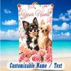 Dog Theme Beach Towel Personalized Custom Name & Text Soft Quick Dry Beach Towel for Swimming Travel