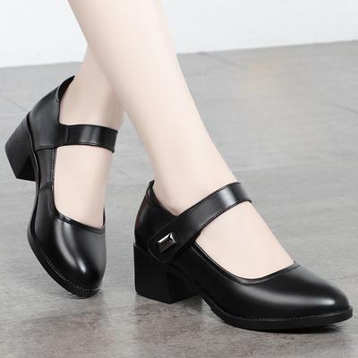 2025Womens Single Pumps Shoes Casual Shoes Black Heels Work Shoes for Women Classic Little Leather Shoe Zapatos De Mujer