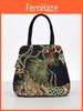 Kultureller Stil Stickerei Handtasche mit Pailletten Details für Damen