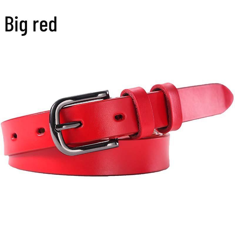 Plus Size Women's Genuine Cowhide Leather Belt - Casual and Versatile.