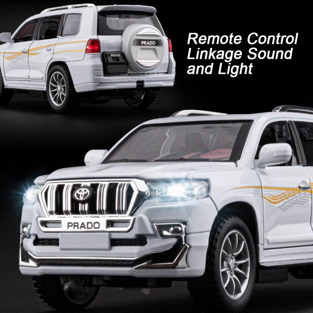 1:24 Prado Remote Control Car Model Toy Music Light Multiple Openings Exquisite Interior Design Vehicles Models Gifts for Boys