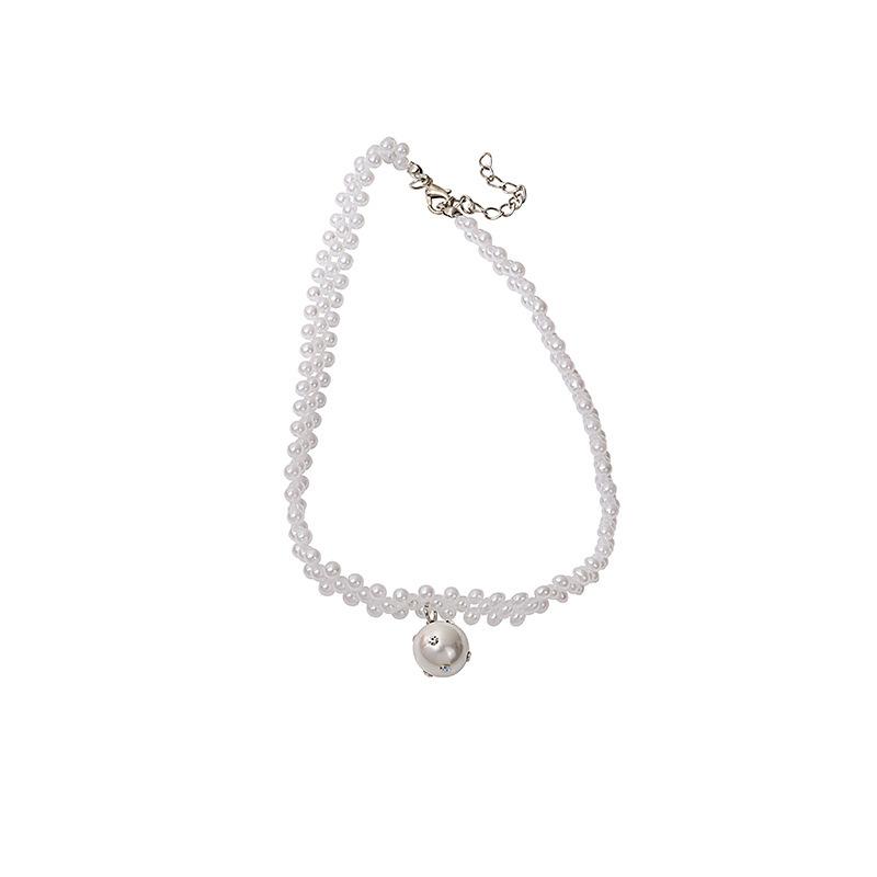 Stylish And Simple Handmade Beaded Pearl Bow Hollow Bead Chain Light Luxury Creative Design Regular Chain Women