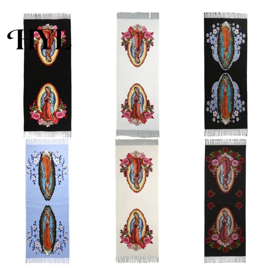 Lightweight Blanket Virgin Mary Shawl Scarf Soft Cashmere Warm Wrap Women Tassel Scarves Winter Versatile Religious Accessory Luxury Comfort