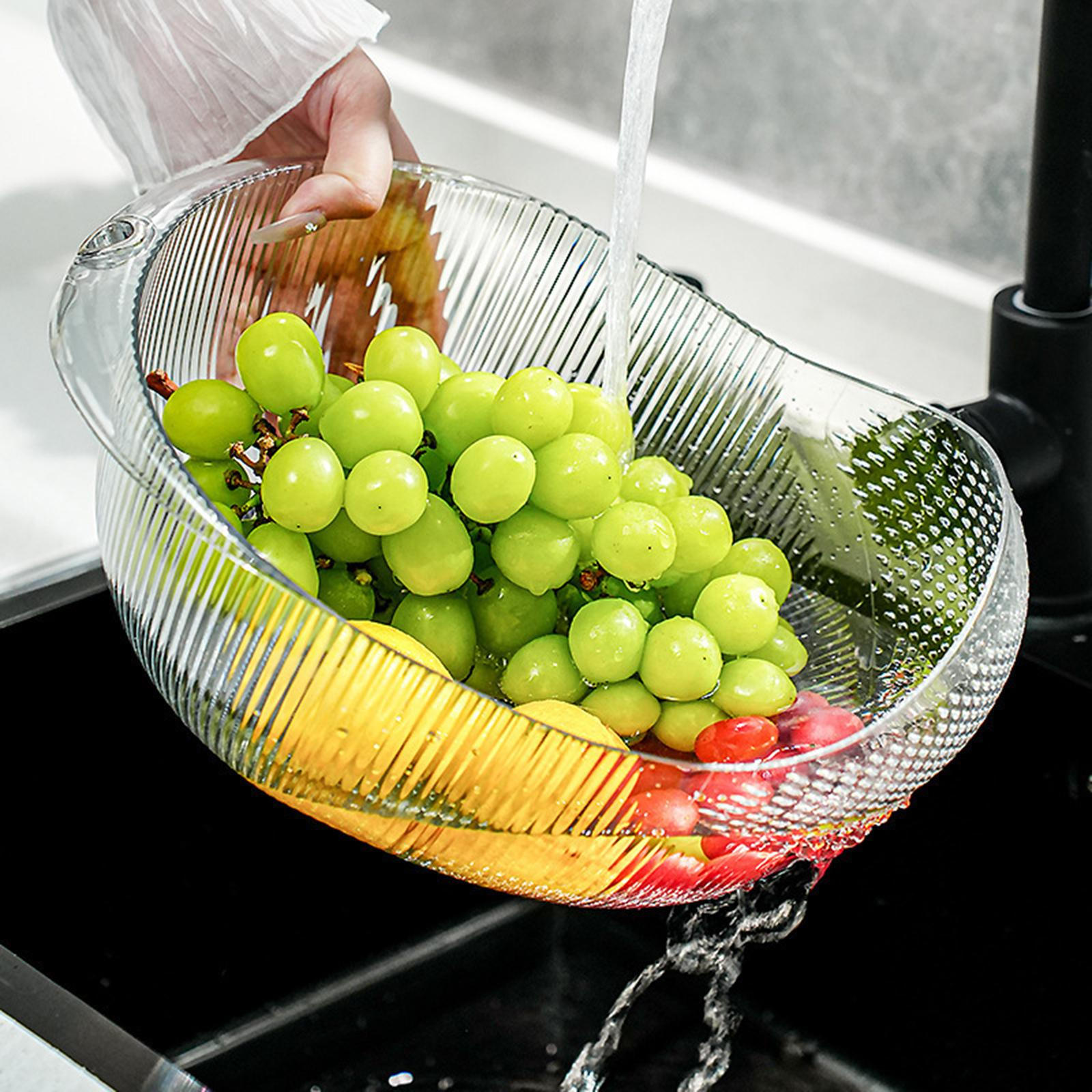 Drain Basket Drainer Multifunctional Large Capacity Transparent Strainer Food Container for