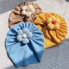 New Children's Solid Color Twill Bubble Hat, Pentagonal Flower Baby Pullover Hat, Thin Baby Tire Hat