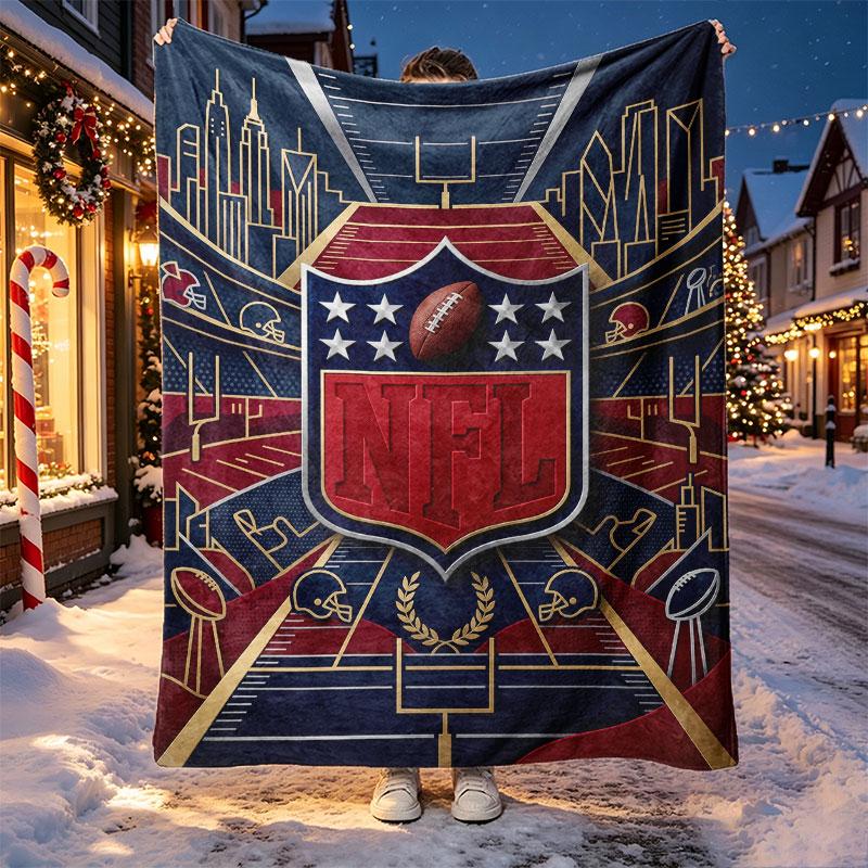 Deka s NFL vzorem pro domácí dekoraci, postel, pohovku, cestování autem, kempování, vhodná pro všechna roční období, dárek k narozeninám, Vánocům