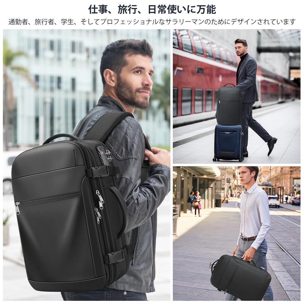 Cool Bell Vacuum Backpack for Travel – 60L Expandable Vacpack Backpack with TSA Lock, Laptop Compartment (17-inch), and Water-Resistant Compression