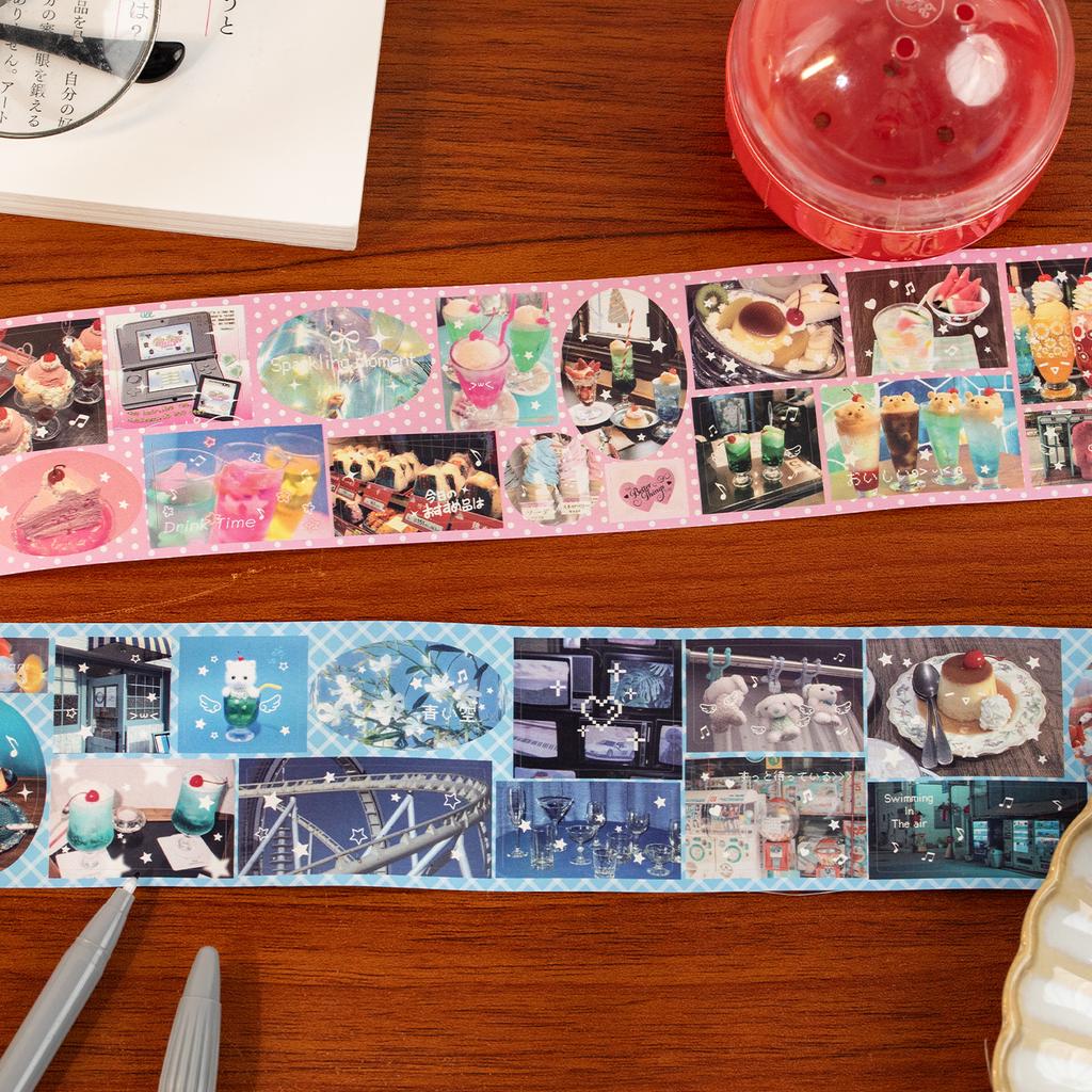 50mm * 2m Dessert Time Series Kawaii Ins Die Cutting Tape Handmade DIY Scrapbooking Material Aesthetic Stationery Stickers