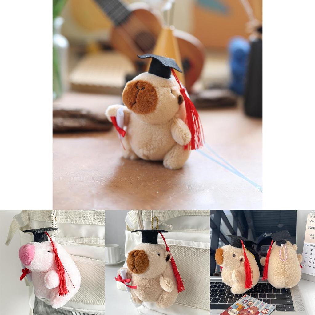Adorable Capybara Plush Keychain Graduation Gift Soft And Cuddly Short Plush Toy