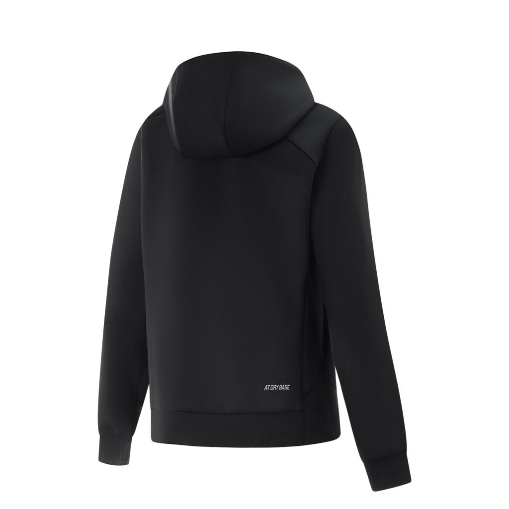 LiNing Solid Color Zipper Hoodie Casual Fitness Wear Women Tops Black AFDVC10-1