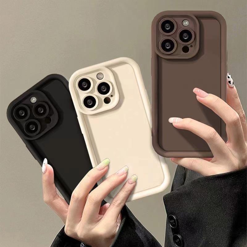 INS Luxury Thicken Shockproof Silicone Case For iPhone 11 12 13 14 15 Pro Max Plus Bumper Soft Protective Back Cover Accessories
