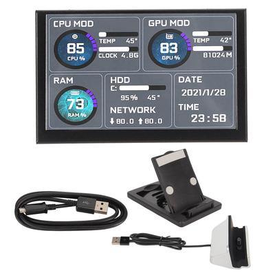 5in IPS PC Temperaturmonitor USB Mini-Bildschirm für AIDA64 PC CPU GPU RAM Sensor Panel Anzeige für