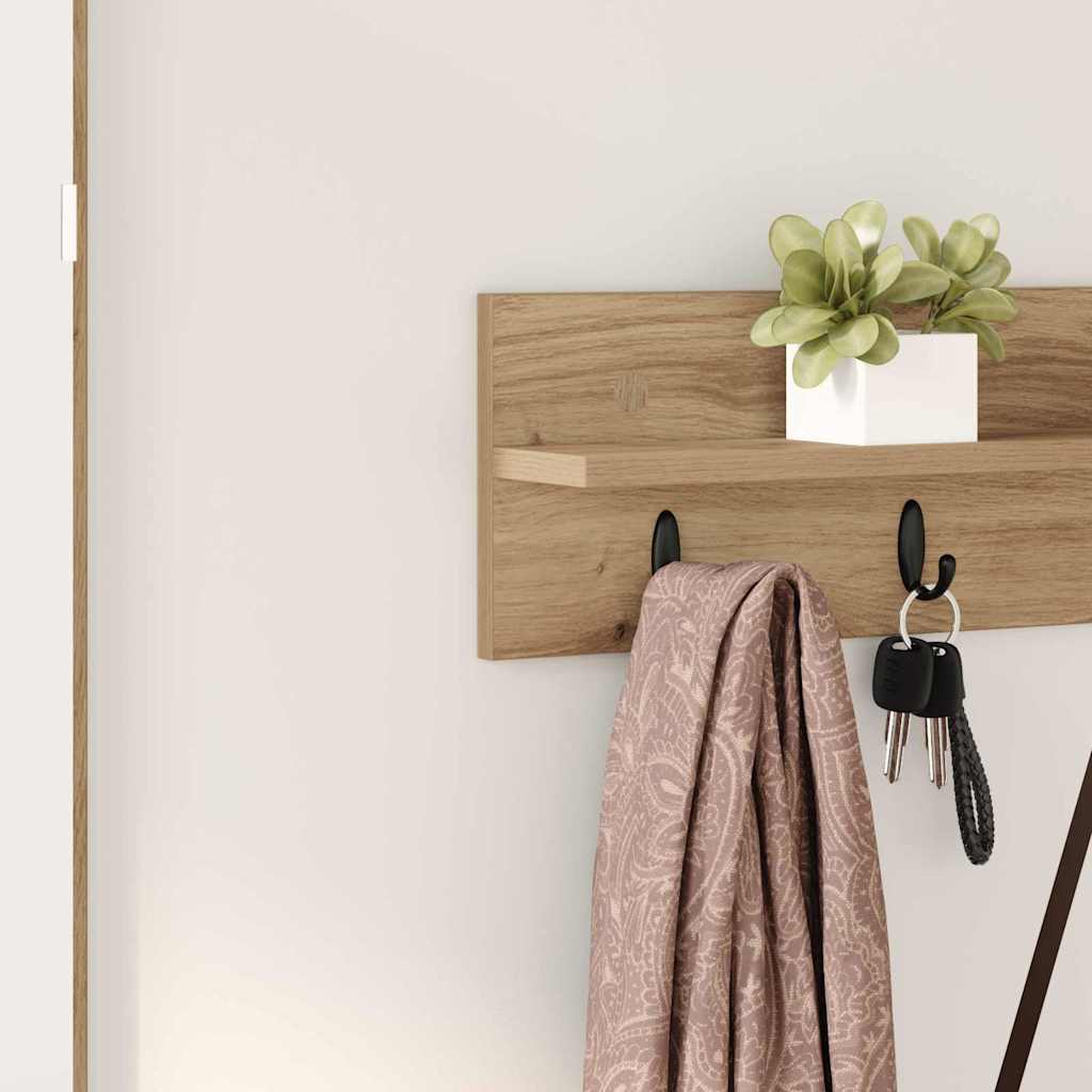 Wall Mounted Nightstand Artisan Oak Finish 80 x 10.5 x 18 cm