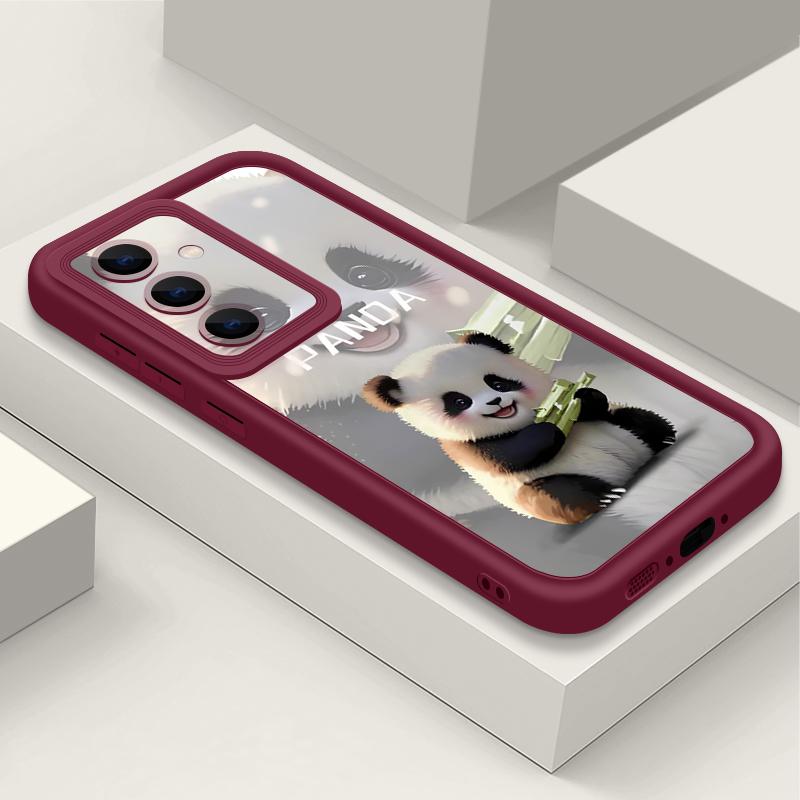 Lovely Baby Panda Pattern Case For Samsung Galaxy A57 A37 A17 A56 A36 A26 A16 5G A55 A35 A15 A54 S21 FE S22 S23 S24 Plus S25 Edge S26 Ultra Cover